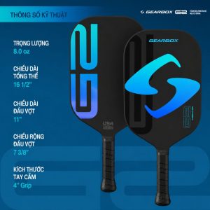 Thông số Vợt Pickleball Gearbox G2 Elongated 14mm