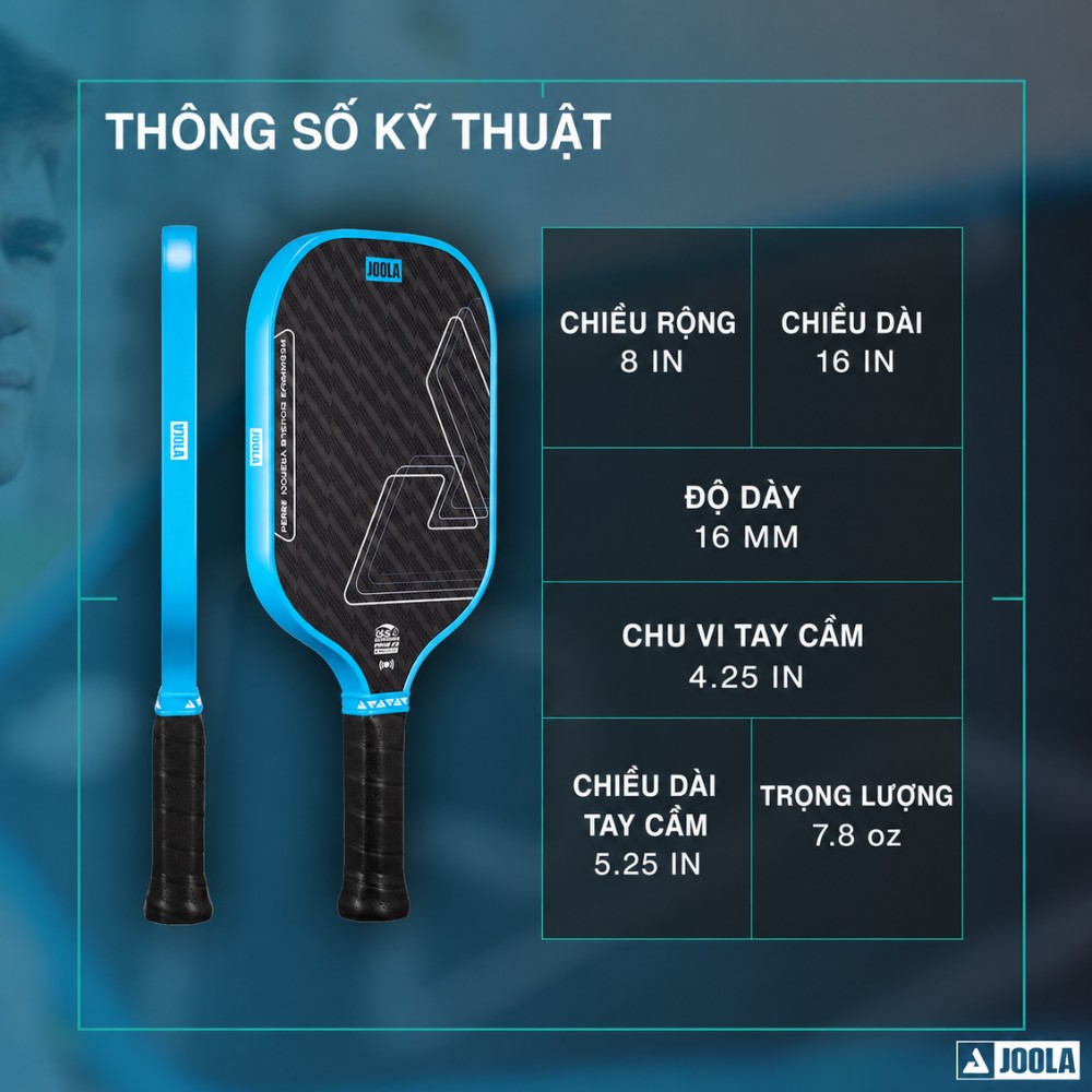 Thông số Vợt Pickleball Joola Hyperion Double Vision 16mm