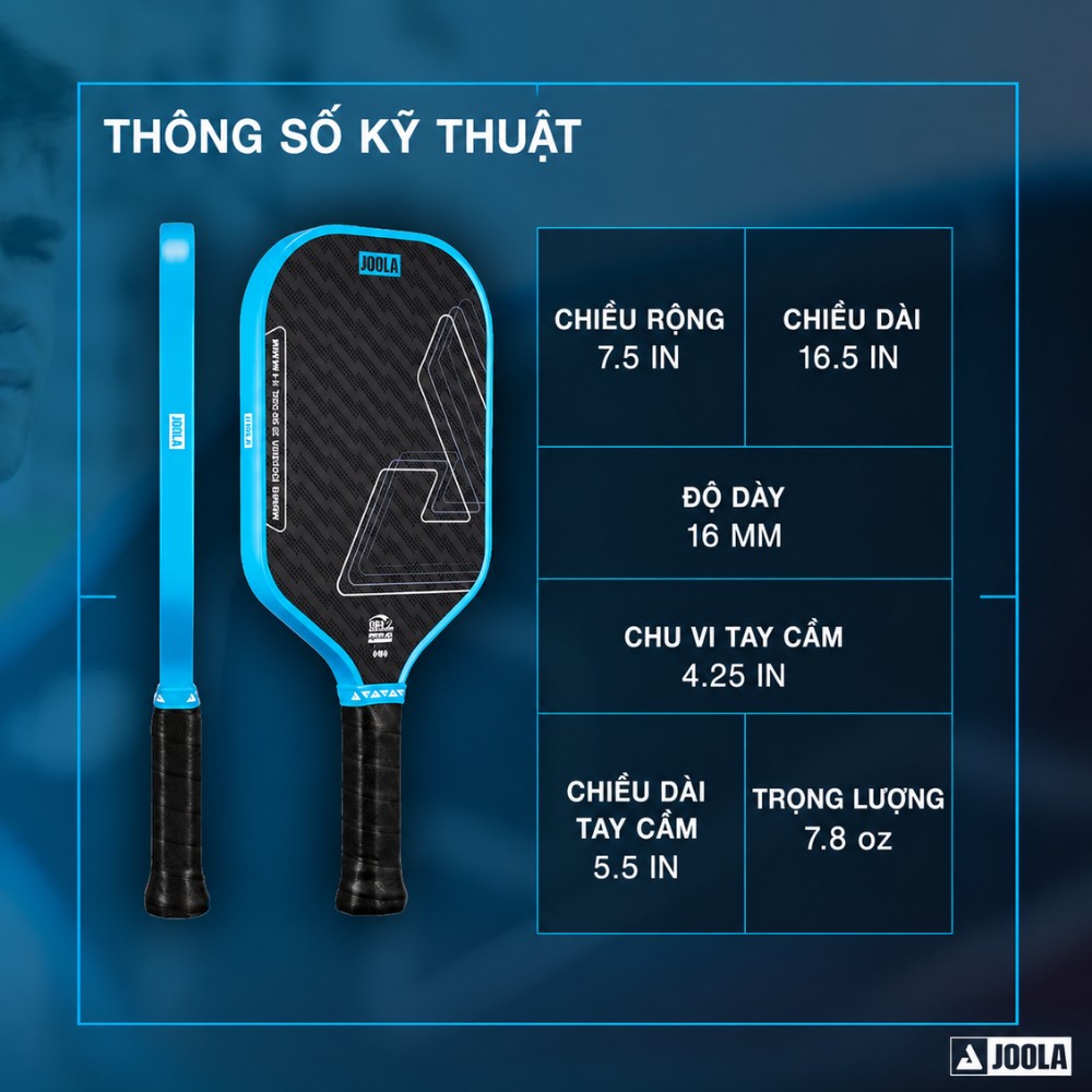 Thông số Vợt Pickleball Joola Perseus Double Vision 16mm