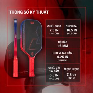 Thông số Vợt Pickleball Joola Perseus Heat Vision 16mm