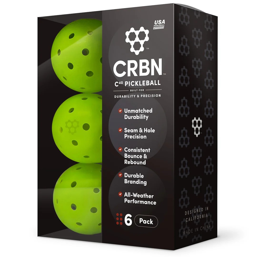 Bóng Pickleball CRBN C40 Outdoor 40 lỗ với 3 lựa chọn 1, 6 và 100 quả, phù hợp đánh thử, tập luyện và sử dụng tại câu lạc bộ.