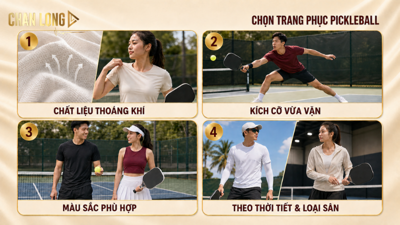 4 quy tắc để chọn trang phục phù hợp khi chơi Pickleball