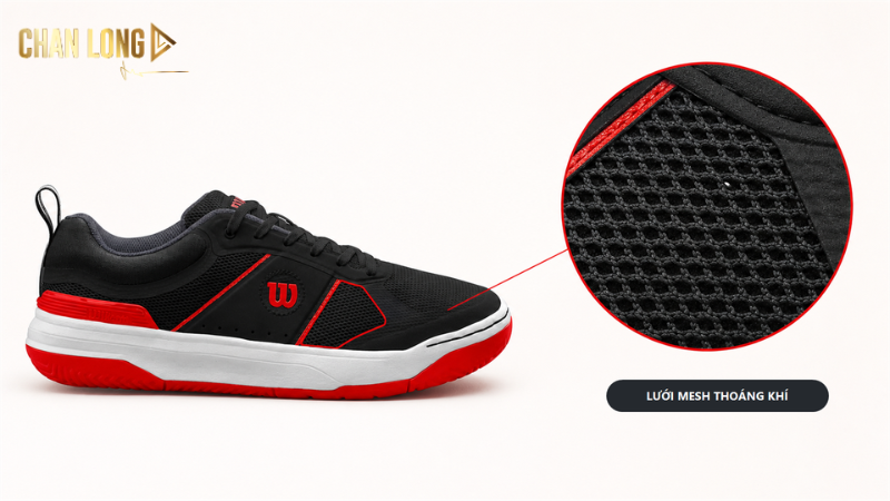 Chất liệu lưới mesh trên giày pickleball