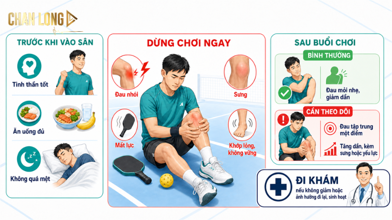 Đảm bảo sức khỏe trước khi chơi và dừng chơi khi có những dấu hiệu bất ổn