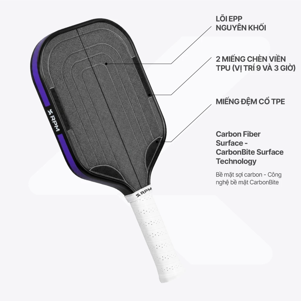 Lõi EPP full-foam 14mm của vợt RPM Q2