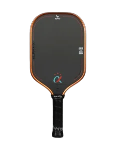 Hình ảnh Vợt Pickleball Kamito Alpha X Triple Star 16mm màu cam, thiết kế 3 Sao với mặt Carbon Toray, lõi Triple Foam Core và cán dài 145mm.