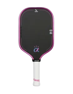 Vợt Pickleball Kamito Alpha X Triple Star 16mm màu hồng với thiết kế 3 Sao, mặt Carbon Toray nhám và Triple Foam Core hỗ trợ kiểm soát, spin và trợ lực.