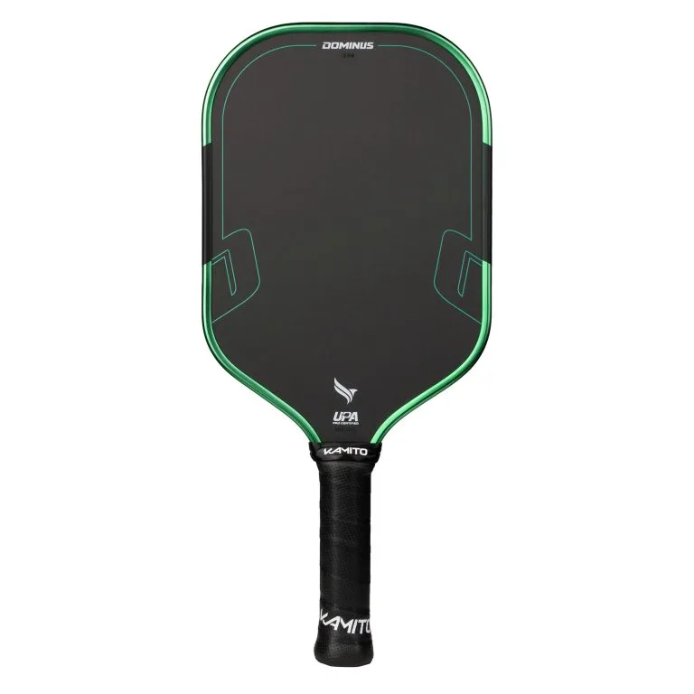 Vợt Pickleball Kamito Dominus 16mm với lõi Foam EVA, mặt 3 lớp Carbon Toray Nhật Bản, thiên kiểm soát, hỗ trợ tạo xoáy và giảm rung khi đánh.