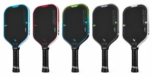 Hình ảnh Vợt Pickleball Kamito RX1 16mm với 5 lựa chọn màu sắc gồm xanh dương, đỏ, neon, đen và trắng. RX1 sử dụng mặt Carbon Toray, lõi Polypropylene Honeycomb Core 16mm, trọng lượng 225 ± 5g và hướng đến lối chơi kiểm soát, toàn diện.