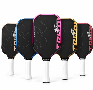 Vợt Pickleball Sypik Triton 5 Ultimate Pro New 16mm với 5 màu Candy Kiss, Golden Aura, Champagne, Ceramics Blue và Dark Cherry, phù hợp lối chơi All-Court.
