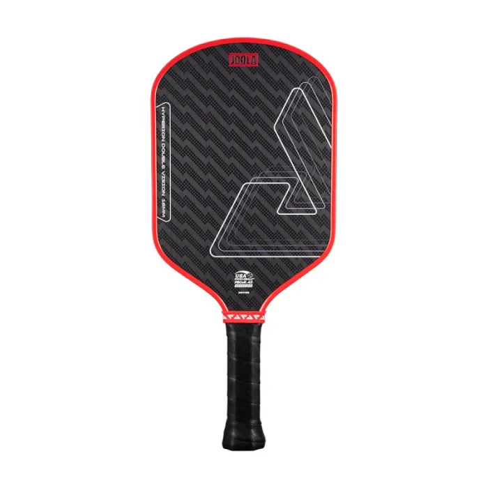 Vợt Pickleball Joola Hyperion Double Vision Red 16mm màu đỏ, mặt sợi Aramid, lõi tổ ong Reactive Honeycomb Polymer Core và thiết kế thuôn dài.