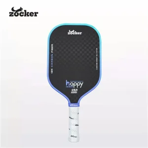 Vợt pickleball Zocker Happy HP3 Premium Quality phối màu Gradient Tím chuyển sắc, mặt carbon 12K và cán cầm Zocker.