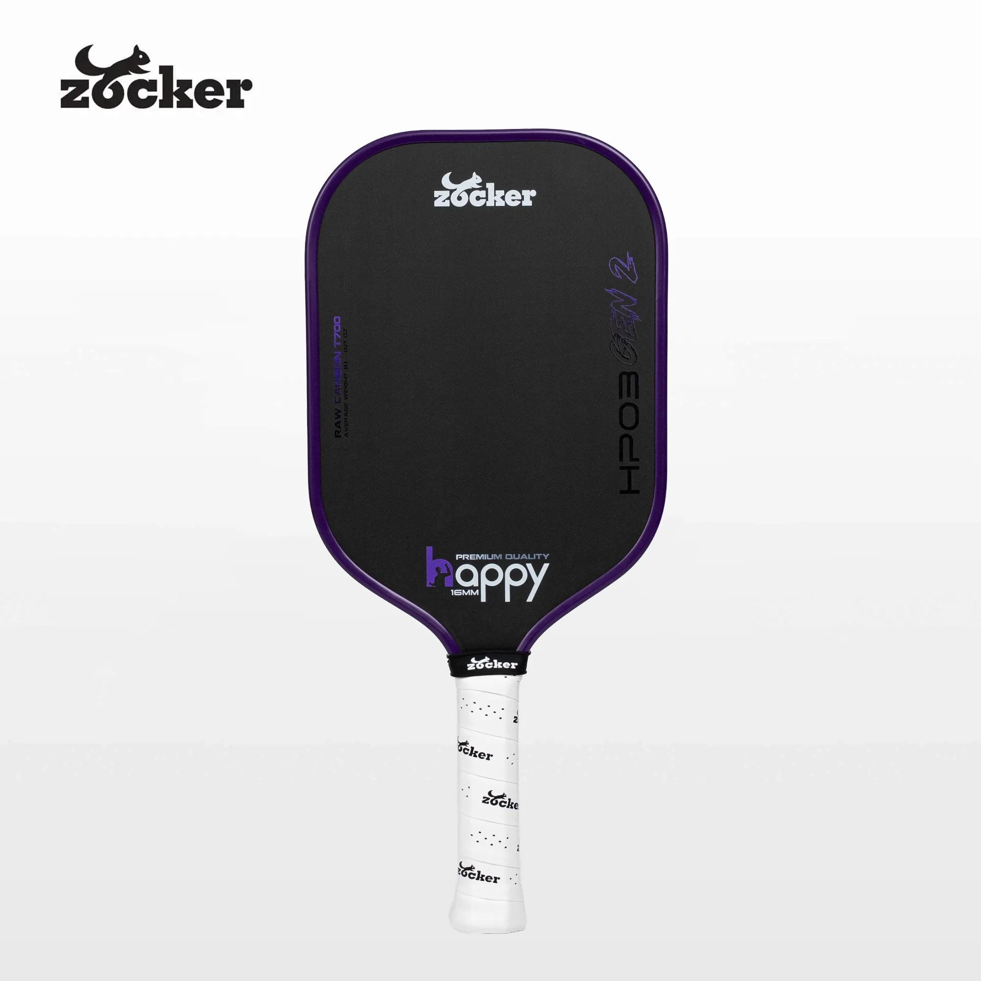 Vợt Pickleball Zocker Happy HP03 Gen 2 16mm màu tím