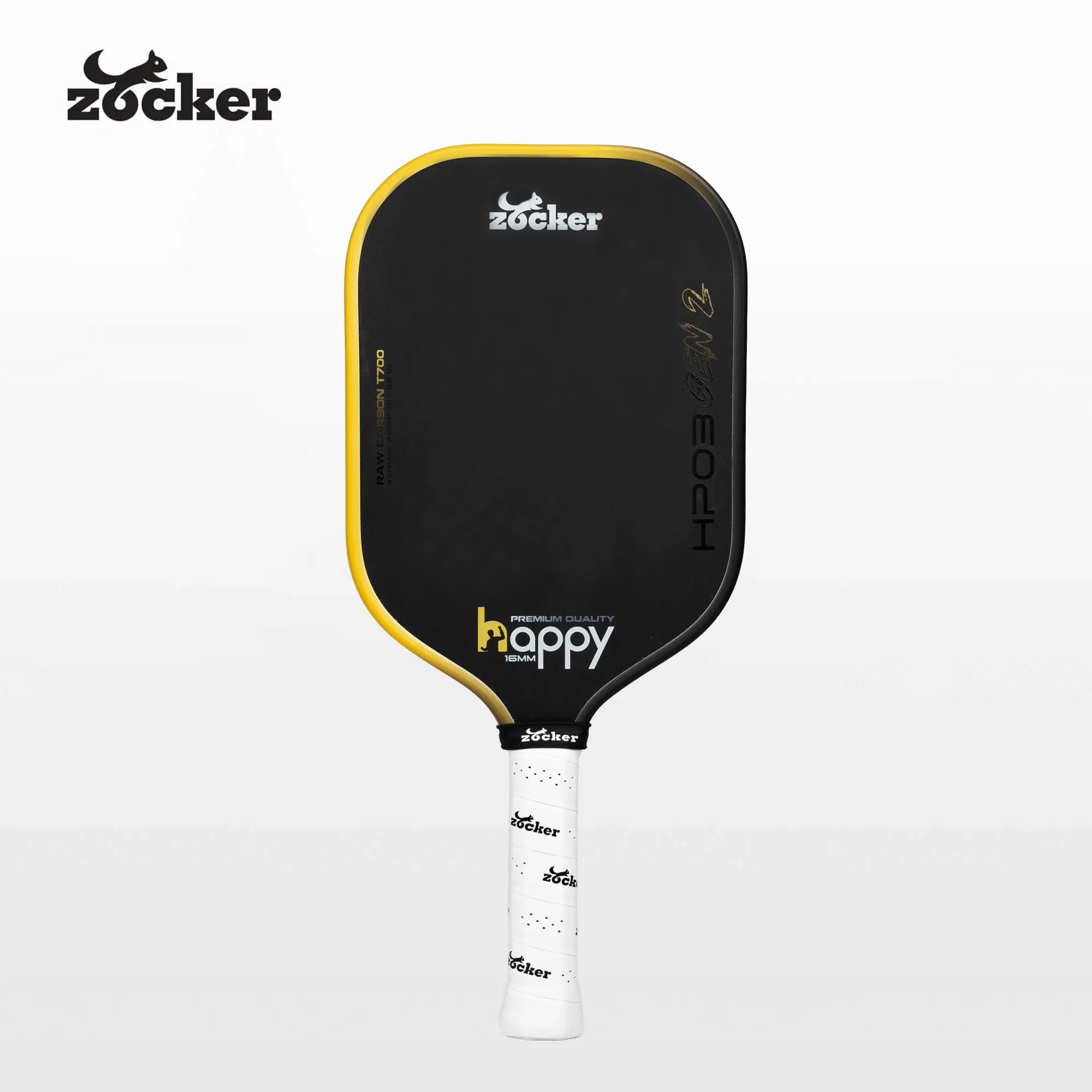 Vợt Pickleball Zocker Happy HP03 Gen 2 16mm màu vàng